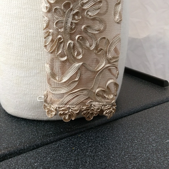 Sharon Batten Top With Ribbon and Netting in Taupe, Size 8 - Picture 7 of 9